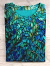 Unisex Leaf Glass Abstract Print Design T Shirt