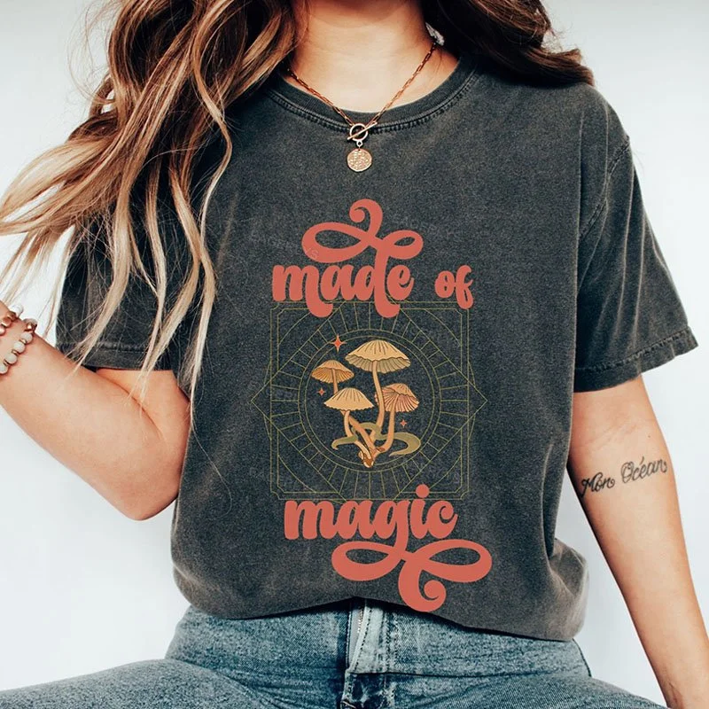 Eagerlys Magic Mushroom Retro Mushrooms T-shirt Eagerlys