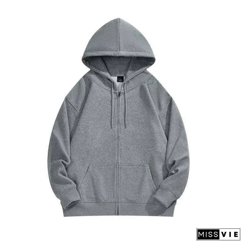 Ladies Zip Open Hoodie Long Sleeves Sweatshirt J400K