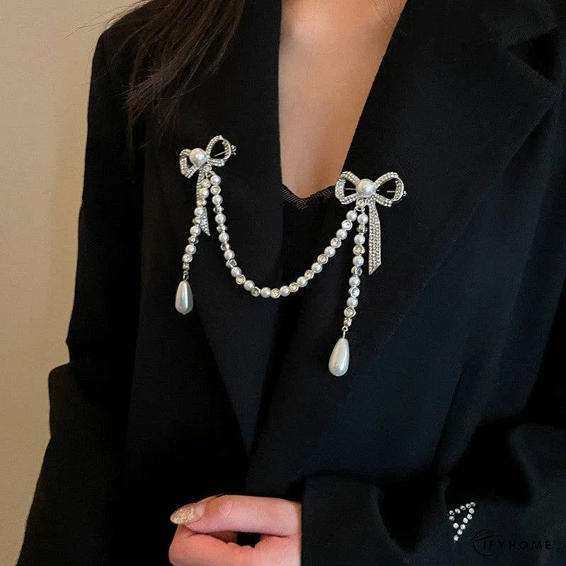 Pearl And Cubic Zirconia Brooch With Diamond Accents | IFYHOME