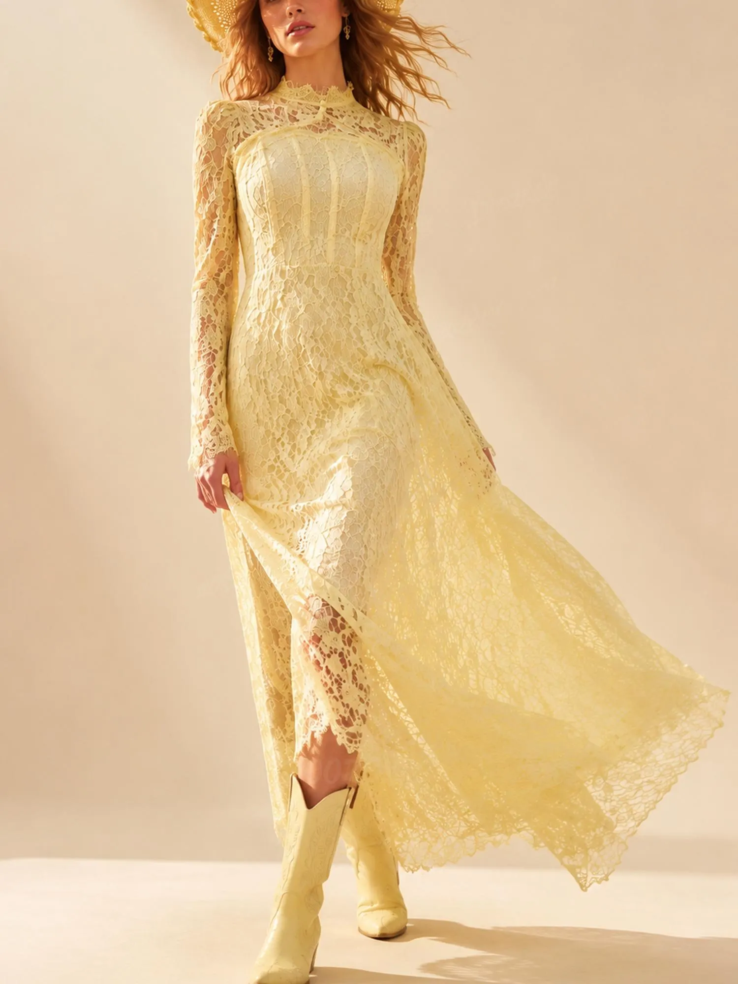 Ideal for a Boho Chic Festival Party &mdash;  A-Line Cut Soft Lace Bohemian Dress