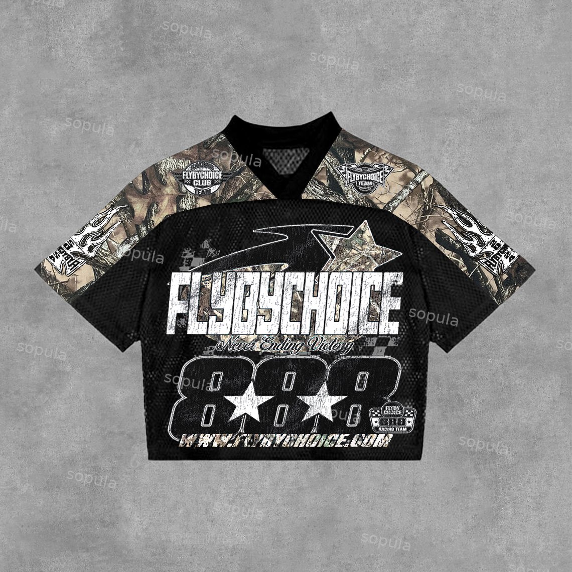 Sopula Fly By Choice No 888 Racing Graphic Blokecore Blokette Camouflage T-Shirt - Sopula｜Premium Graphic Tees & Graphic Clothing
