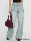 Paltrow Mid Rise Wide Leg Cargo Jeans Faded Blue Wash