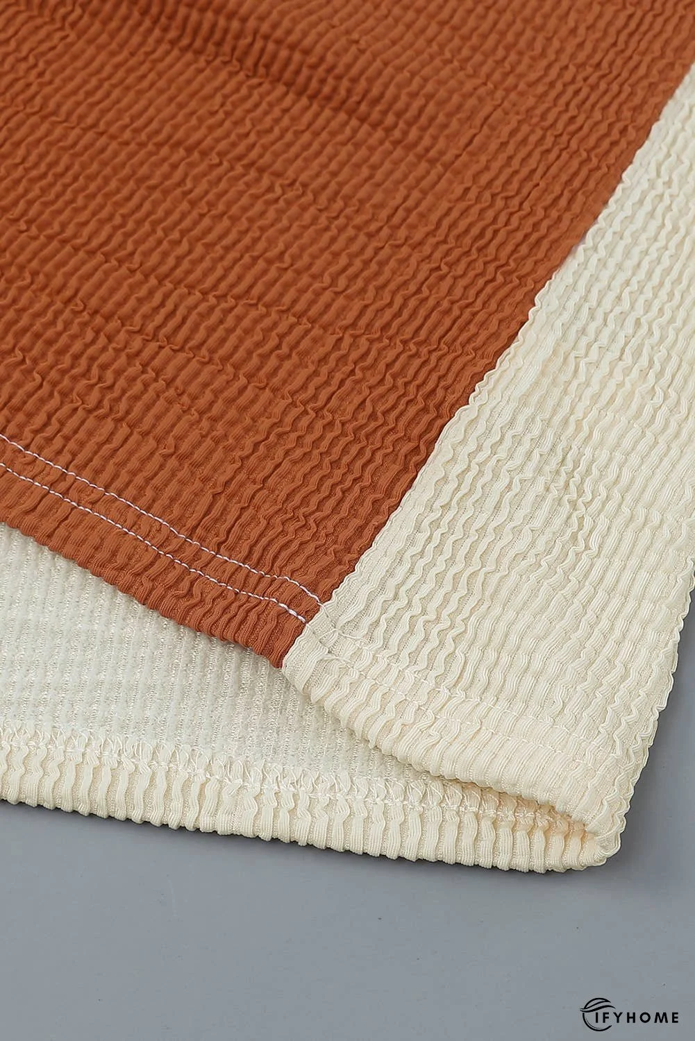 Patchwork Color Block Ribbed Long Sleeve Top | IFYHOME