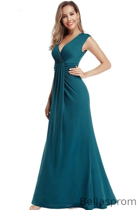 Bellasprom V-Neck Prom Dress Long Evening Gowns Online Sleeveless Bellasprom