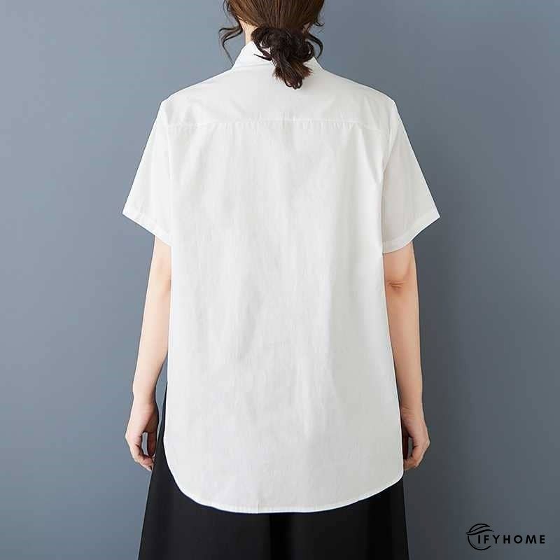Asymmetric Short Sleeve Shirt With Loose Fit | IFYHOME