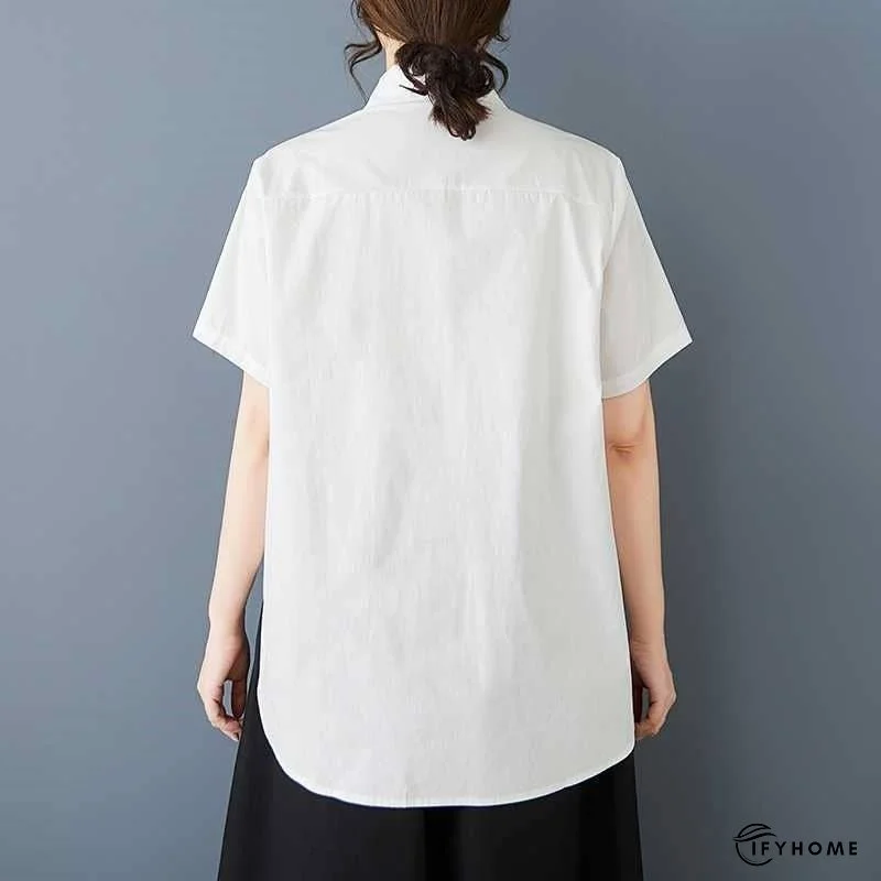 Asymmetric Short Sleeve Shirt With Loose Fit | IFYHOME