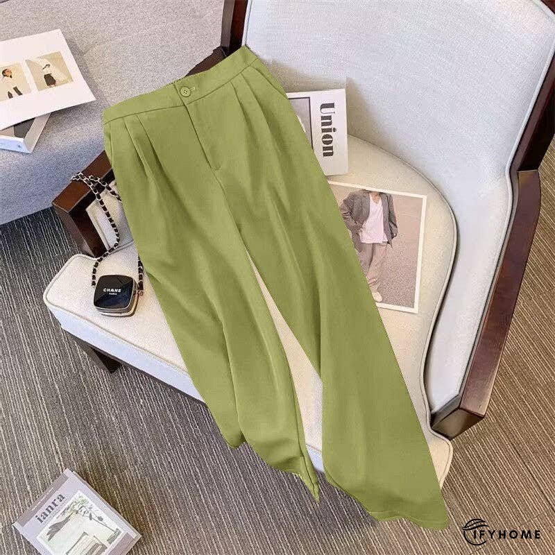 Relaxed Fit Solid Color Casual Wide Leg Pants | IFYHOME
