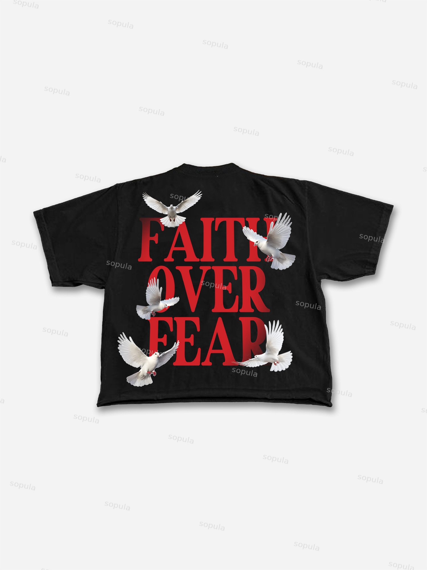 Faith Over Fear Print Cropped T-shirt