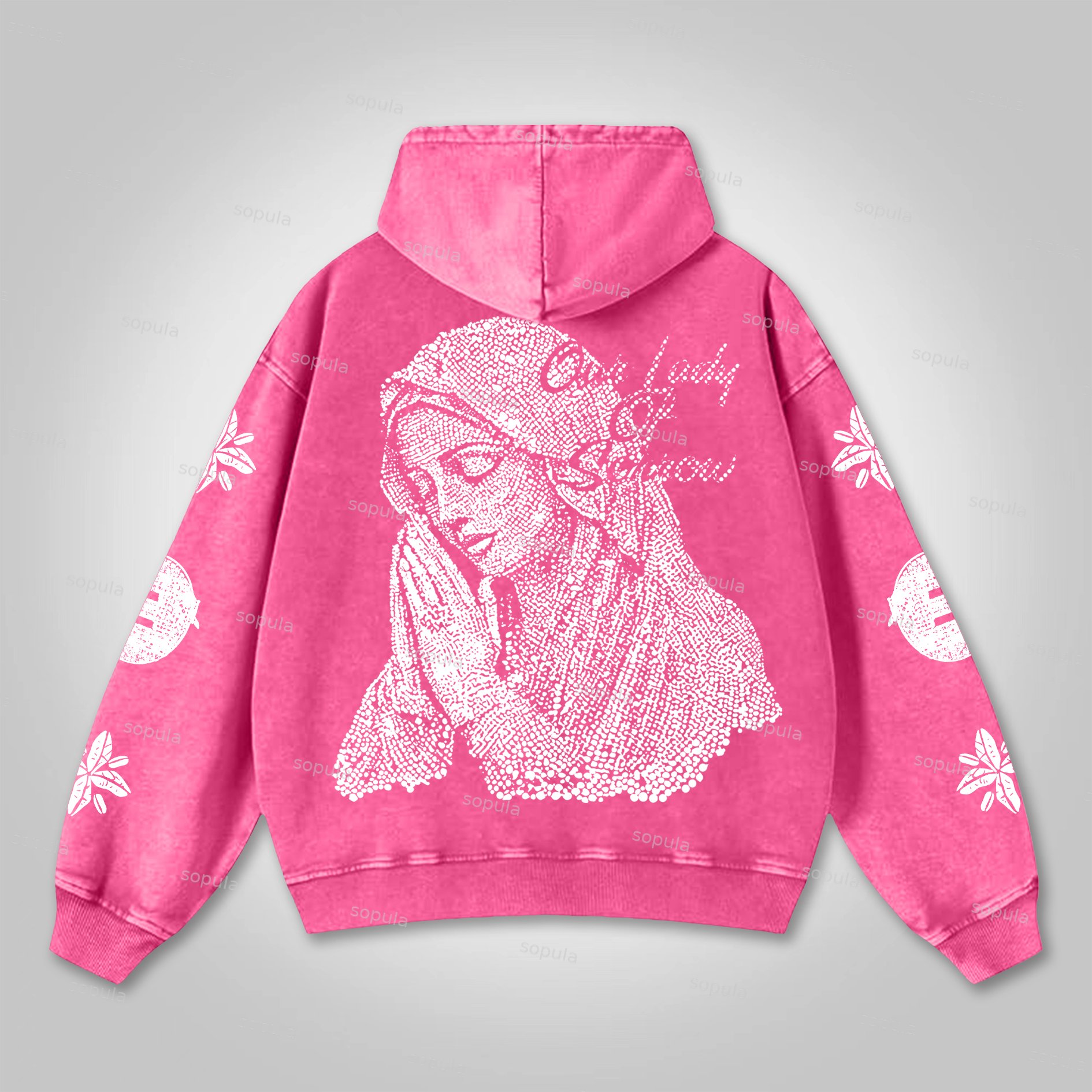 Vintage Madonna Graphic Acid Washed Oversized Hoodie