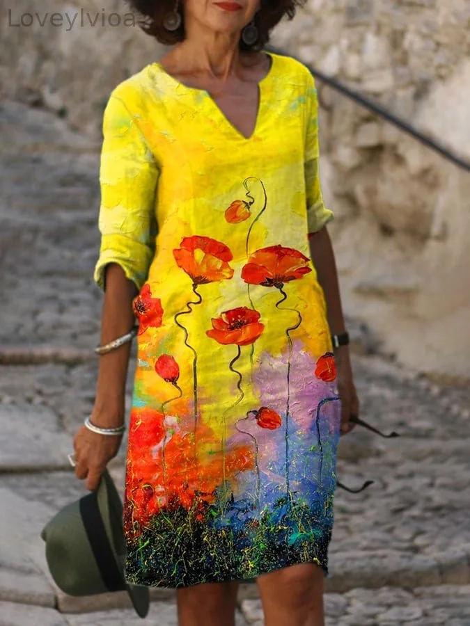 Women'S Floral Print Casual Dress