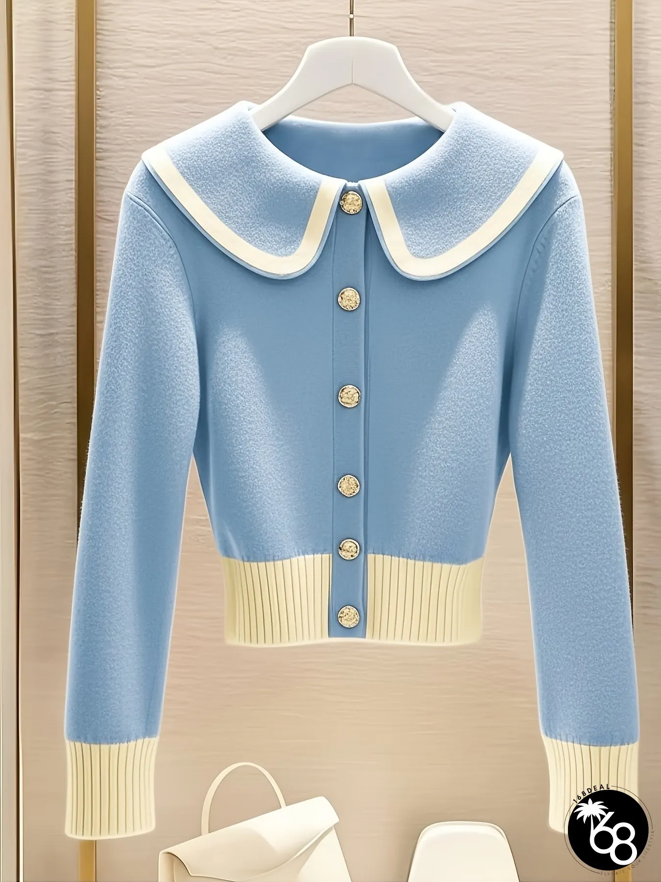 Womens Chic Brown Sweater Elegant Button-Form Closure All-Season Layering Piece for Casual | 168DEAL