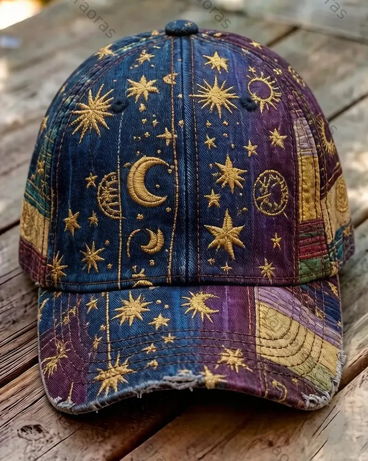 Men's Summer Outdoor Fashion Star Embroidery Color Block Hat  4365