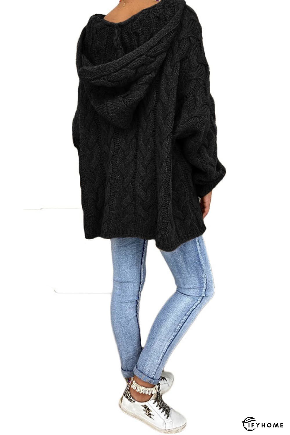 Cable-Knit Hooded Sweater | IFYHOME