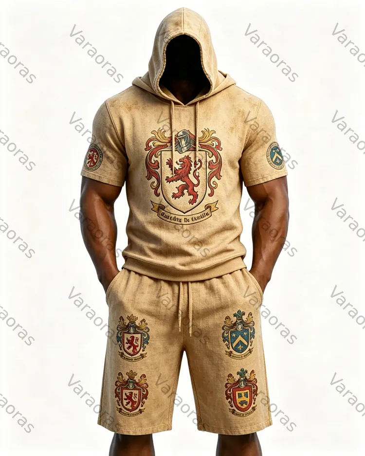 Men's Fashion Embroidered Hoodie and Pants Two-Piece Set4375