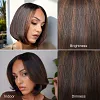 Brown Highlight Short Layered Bob Wig Glueless Wig