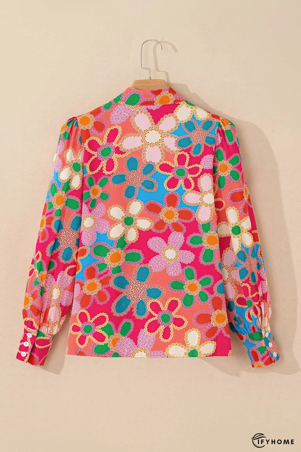 Floral Print Bubble Sleeve Shirt | IFYHOME