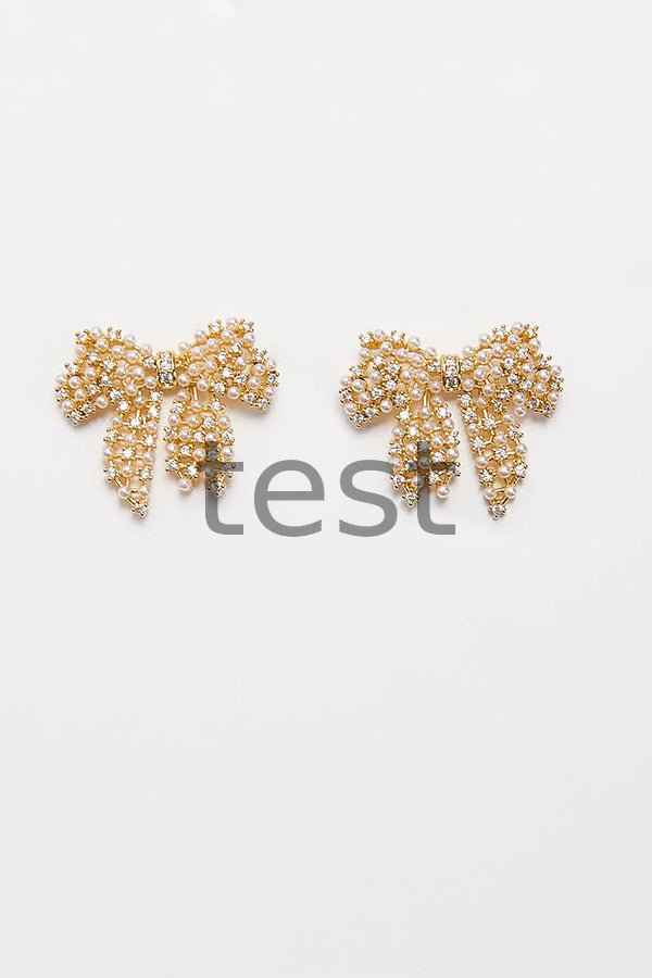 Crystal Couture Rhinestone Bow Earrings RY