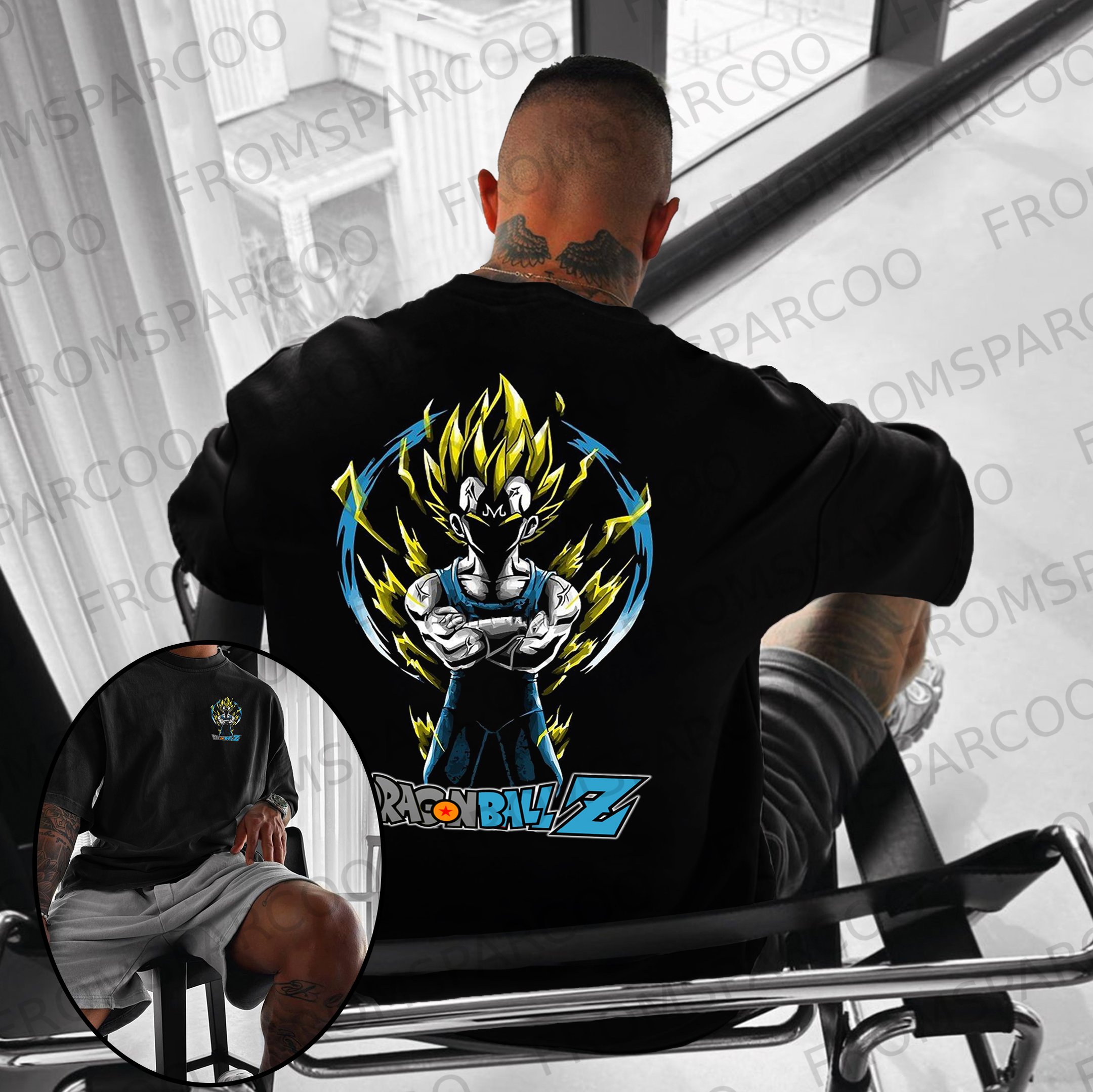 Unisex Anime Print Vegeta T-shirt