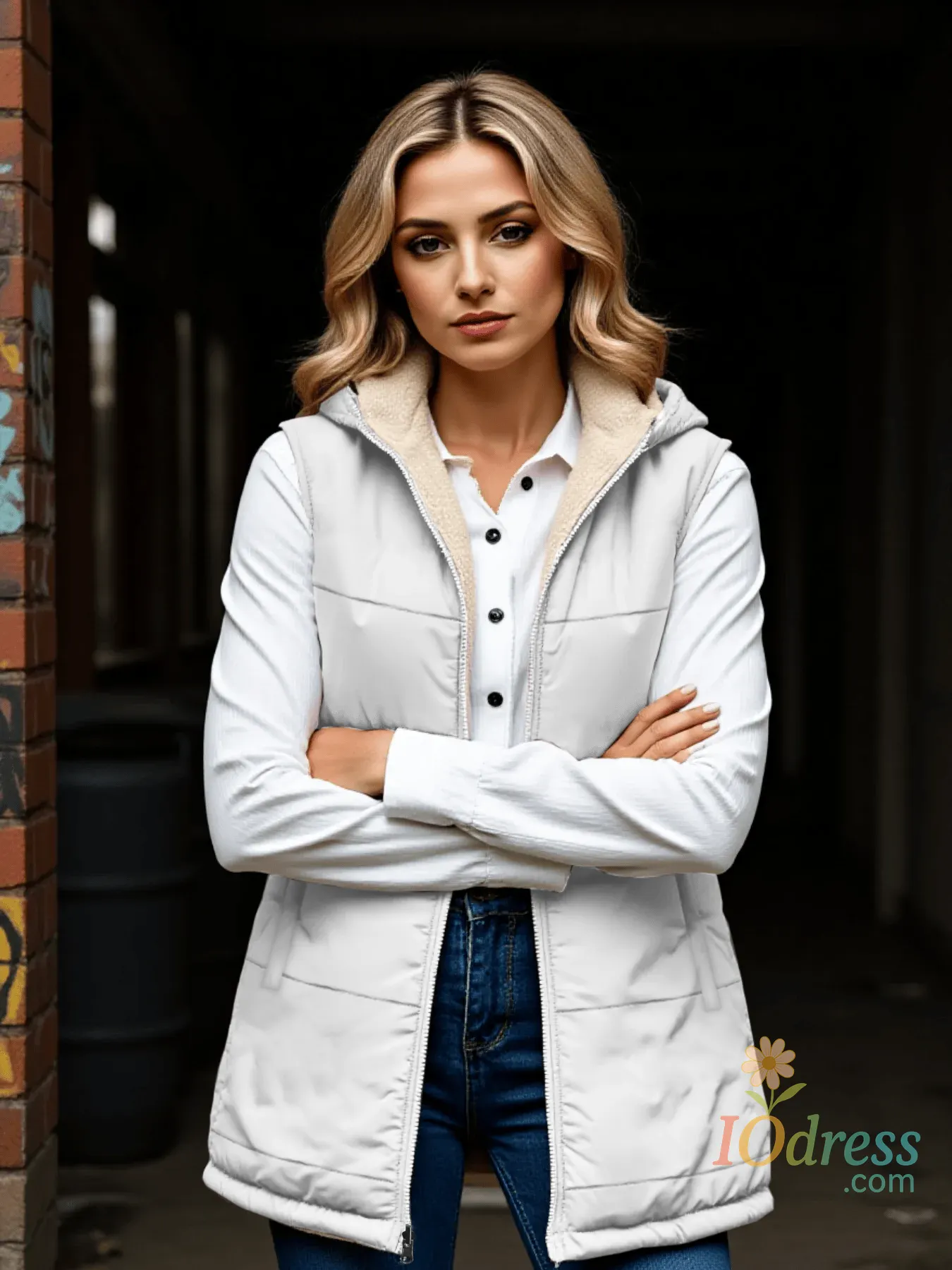 IO Dress  Women's Fashion Padded Vest for Autumn Winter Padded Vest Thickened Warmth Essential for Daily Outings and Cozy Wear Padded Vest IO Dress