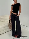 Ramos Low Rise Straight Leg Jeans Washed Black Petite