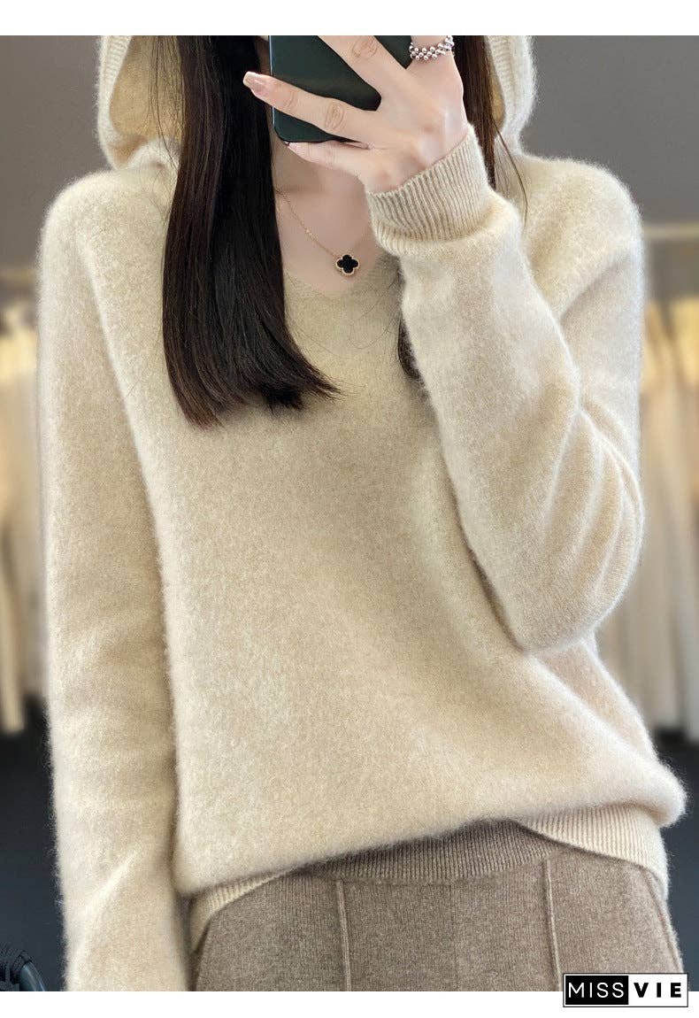 Literary Cashmere Hooded Sweatshirt