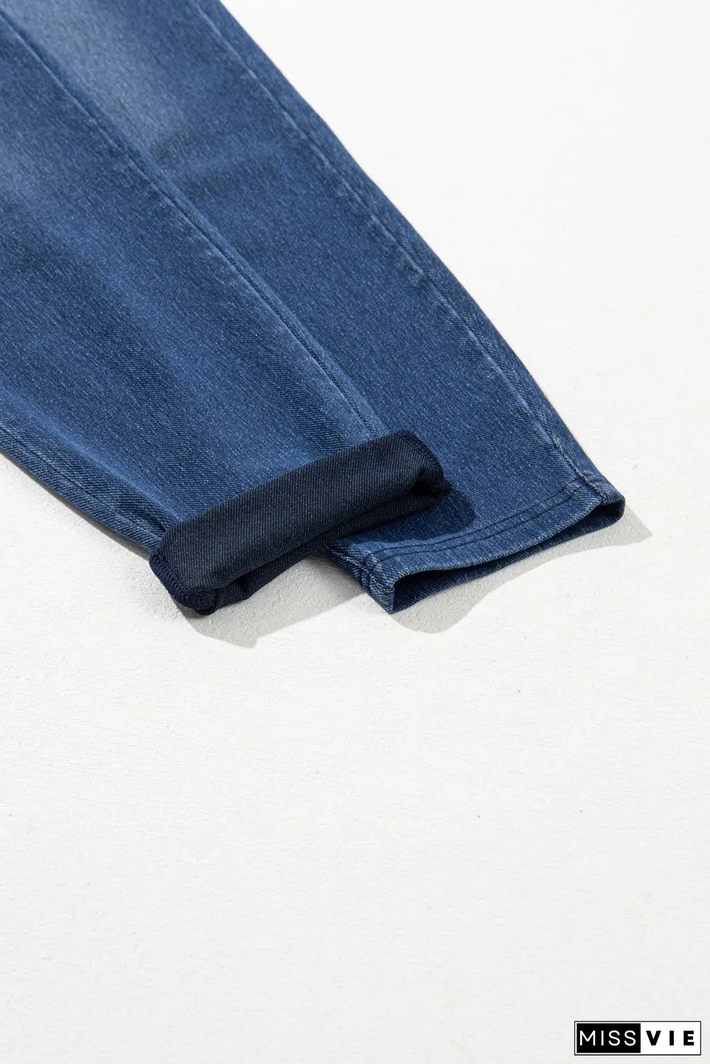 Elastic Waist Ankle Length Mid Waist Jeggings