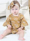 Floral Short Bell-sleeve Baby Girl Bodysuit Bow Onesie DEARBABYSTORE James Yang
