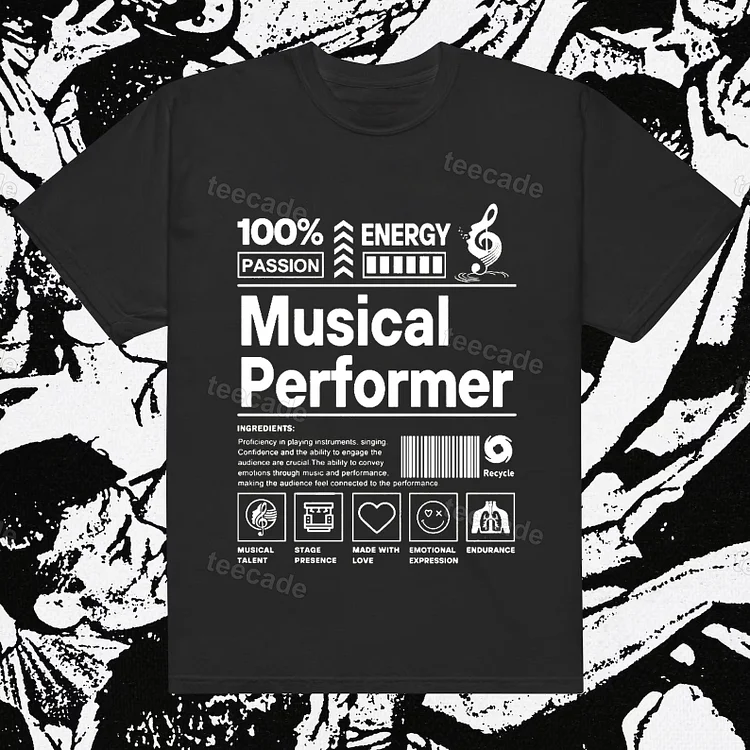 Teecade Teecade Musical Performer T-shirt