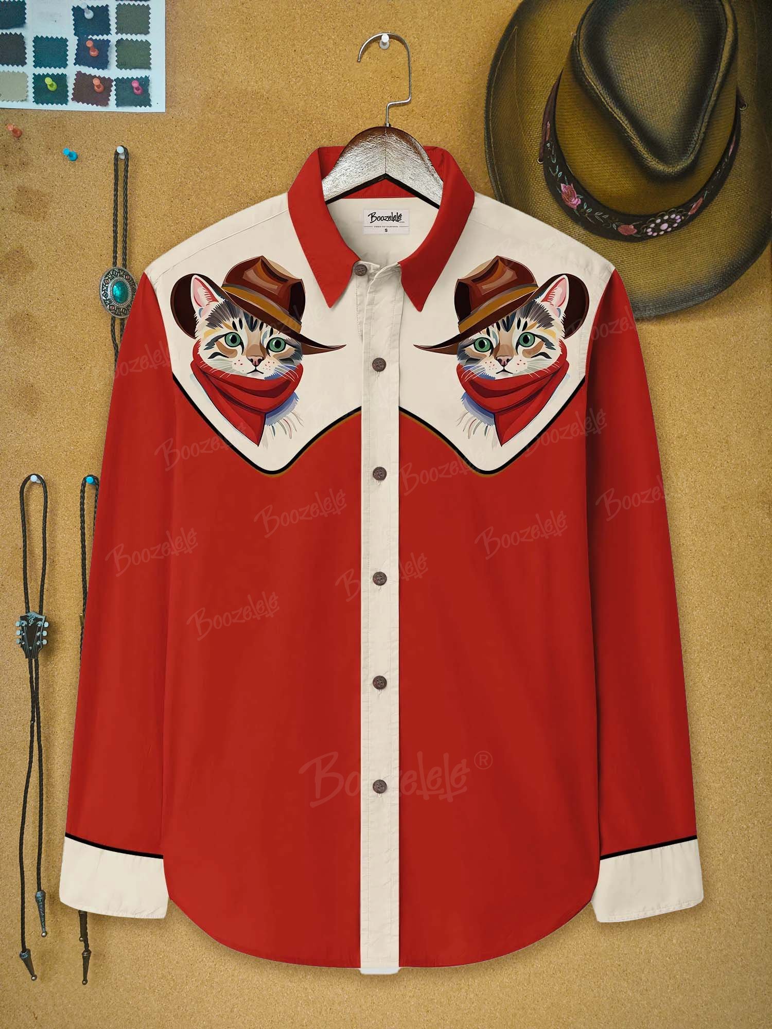 Western Cowcat - 100% Cotton Long Sleeves Shirt