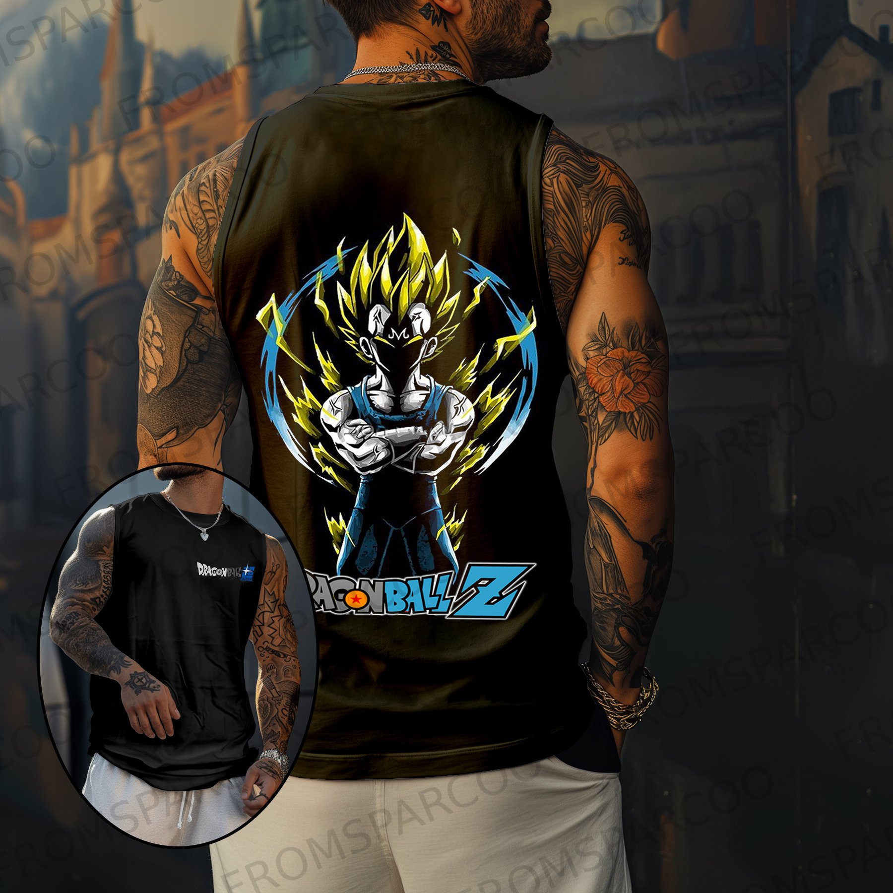 Casual Dragon Ball Anime Print Tank Top