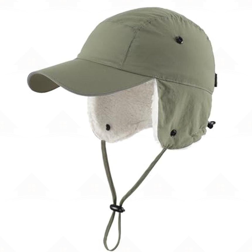 Home Prefer Winter Earflap Hat for Men Women Sherpa-Lined Baseball Cap Water-Resistant Reflective Adjustable Sports Hat