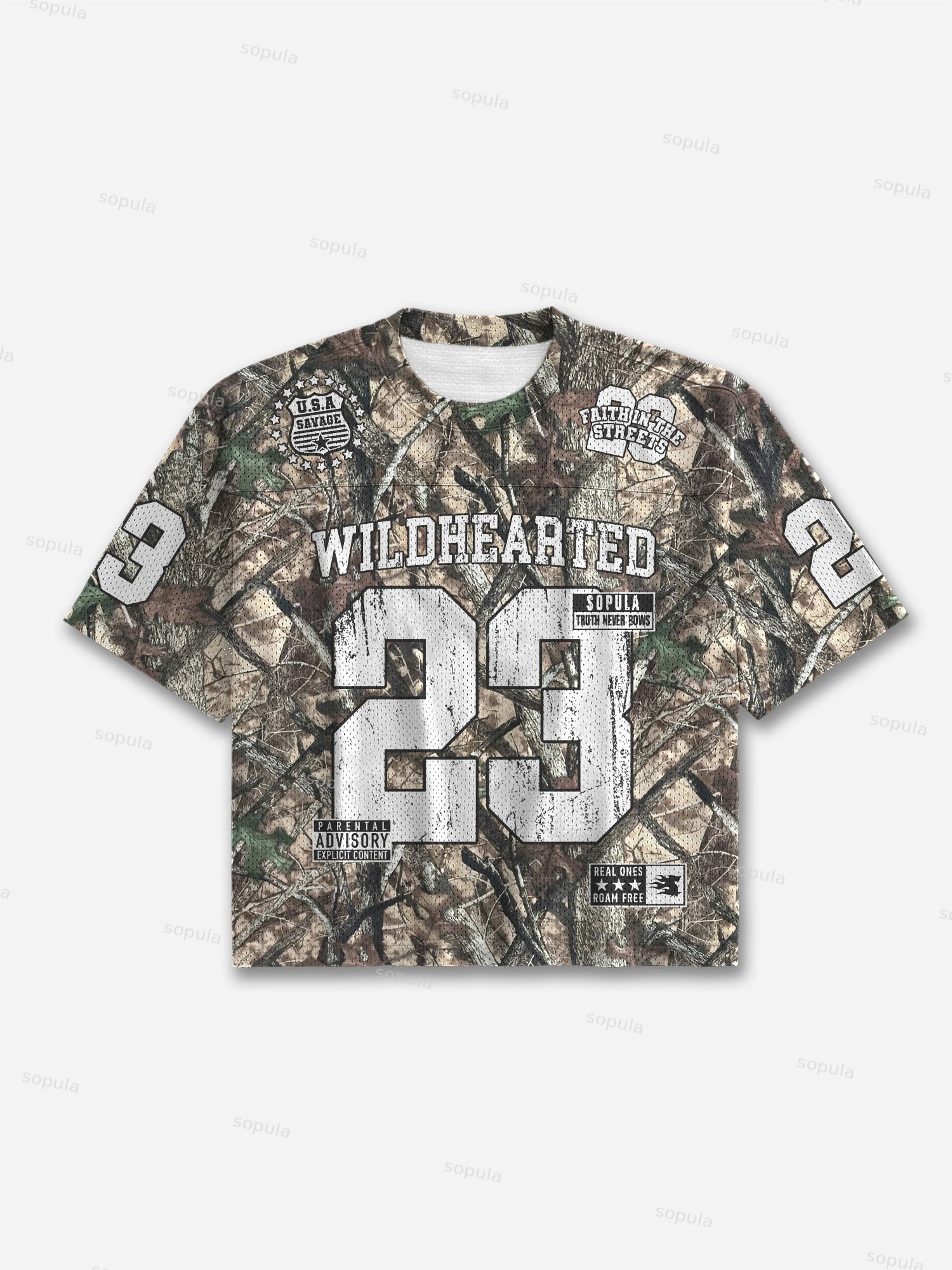 Camo Leafs 23 Blokecore Mesh Football Jersey T-shirt