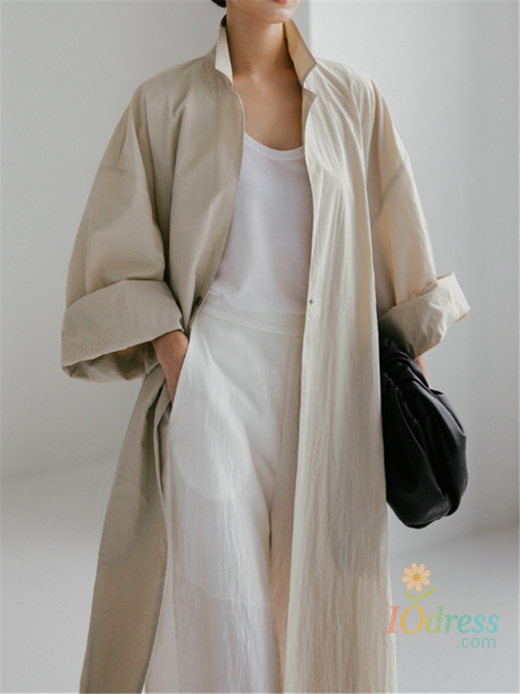IO Dress REALEFT 2024 New Cotton and Linen Women's Shirts Dresses Autumn Pockets Side Split Straight Korean Casual Loose Dresses Female IO Dress