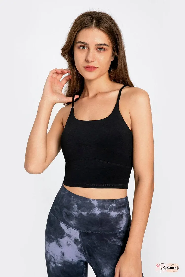 Crisscross Back Scoop Neck Sports Cami