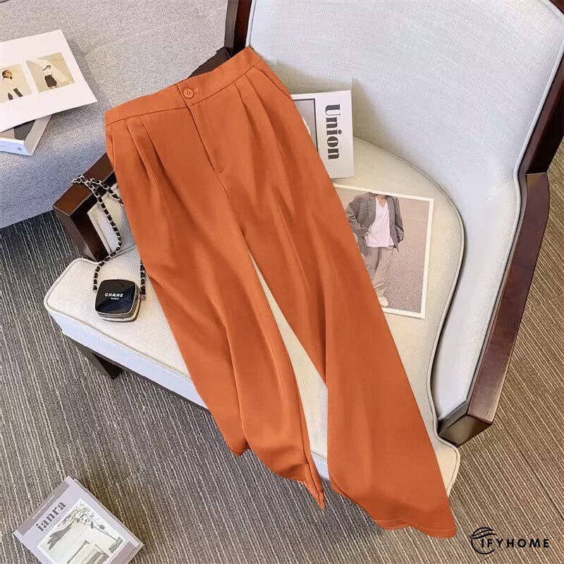 Relaxed Fit Solid Color Casual Wide Leg Pants | IFYHOME
