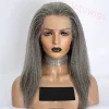 Salt & Pepper Kinky Straight Bob Wig 