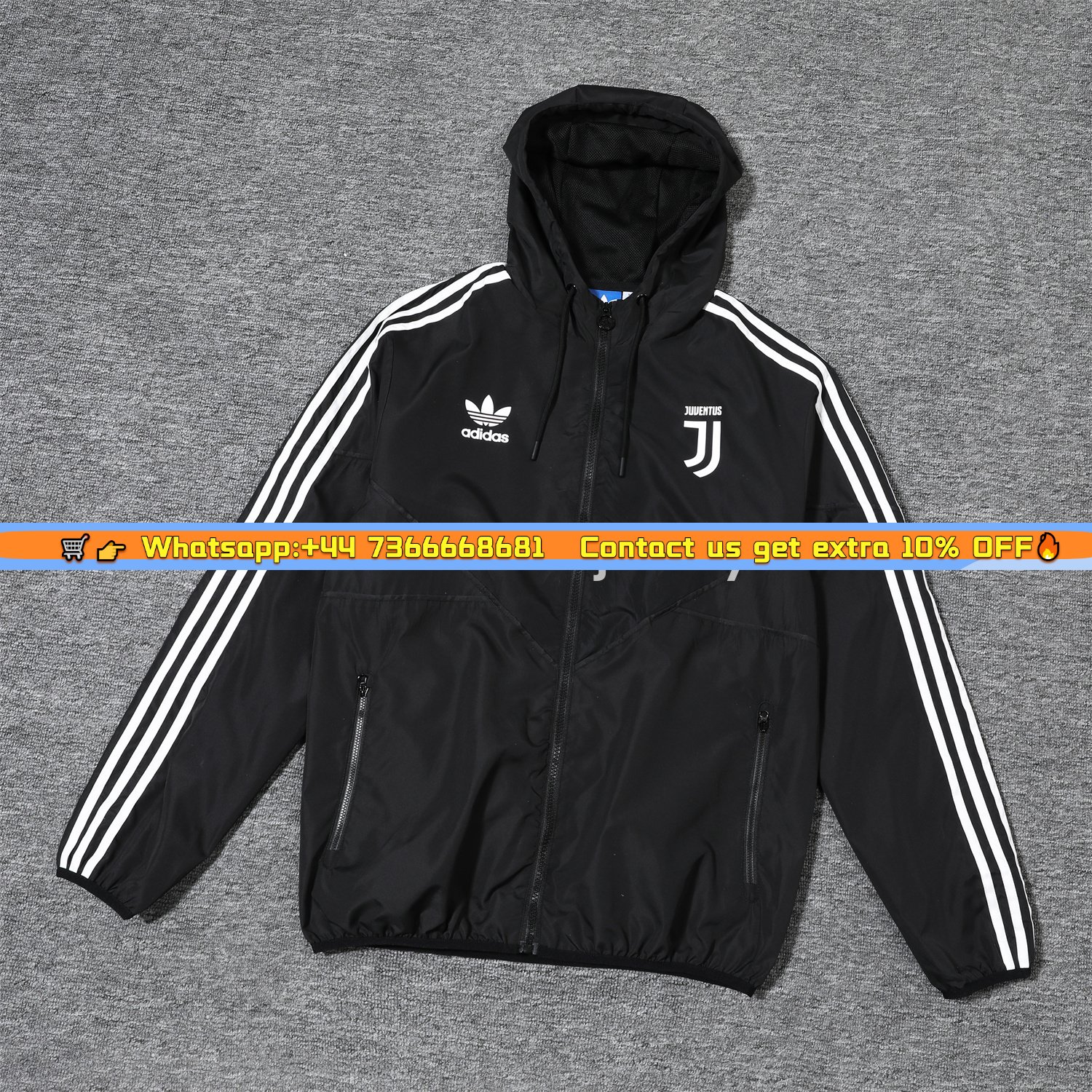 Juventus 25-26 Terrace Icon Windbreaker Jacket - Black