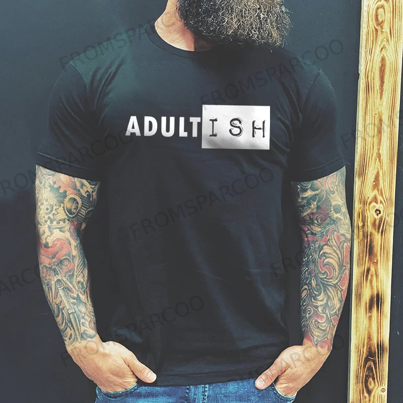 Adult Ish Men's Basic Casual T-shirt