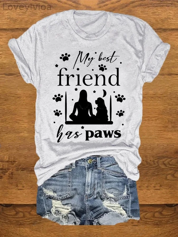 Women's My Best Friend Has Paws Dog Lovers Classic Tee