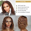 New Light Brown Short Bob Curly Wig Medium Hiar