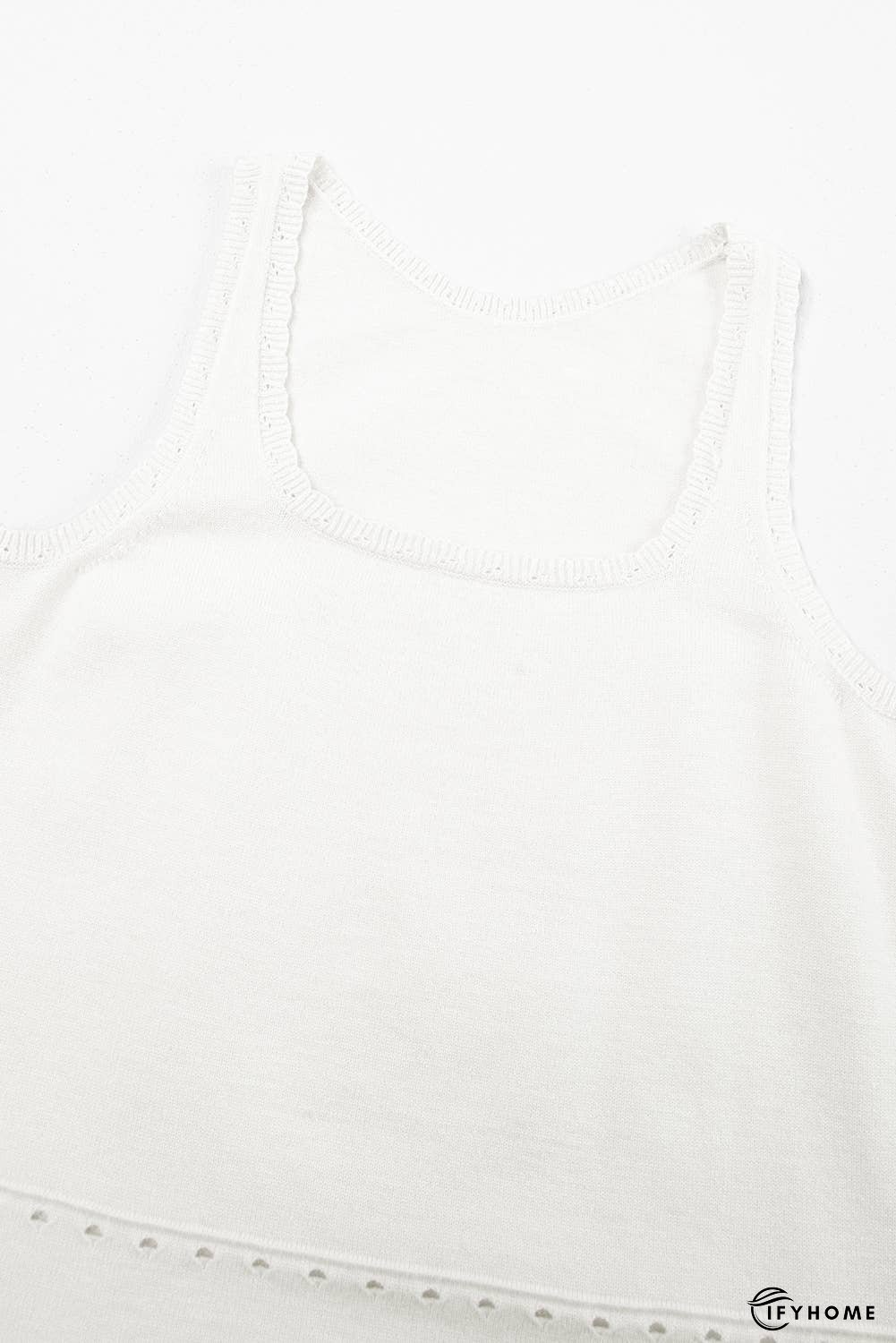 U Neck Eyelet Accent Sweater Vest | IFYHOME