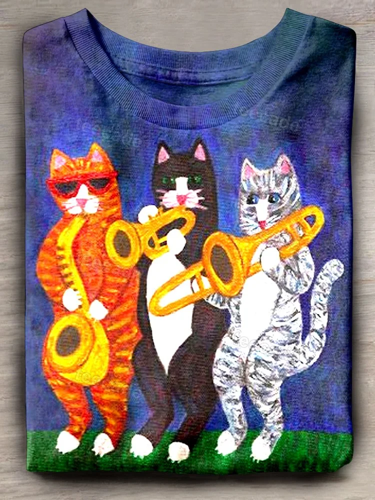 Teecade The Blue Cat Studio Art Print T-shirt