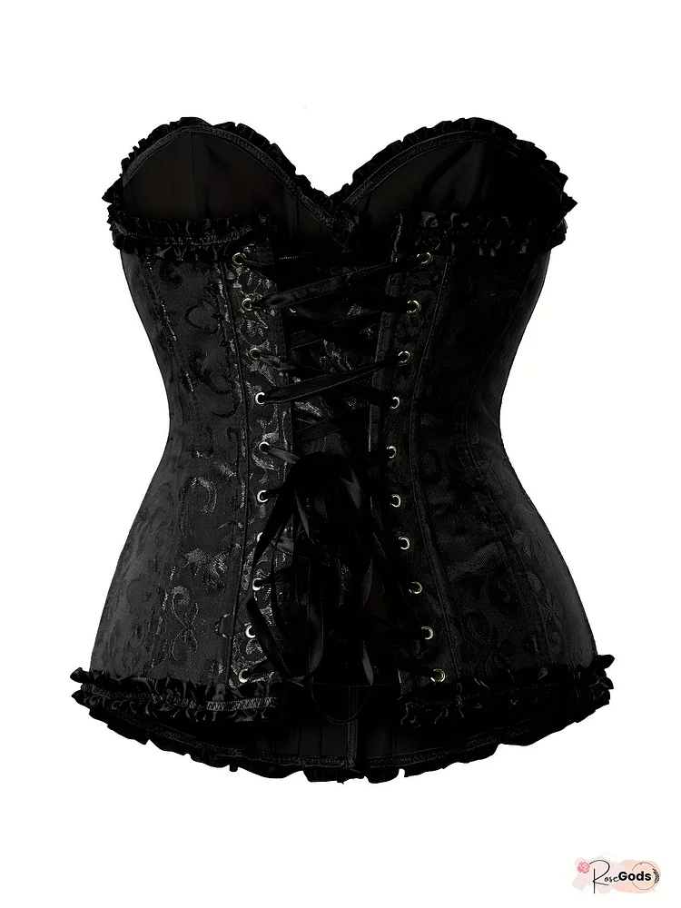 Women's Strapless Fashionable Lace Palace Style Tops, Corset Tops for Women, Bustier Shapewear Lingerie, Lace Waist Push Up Bras