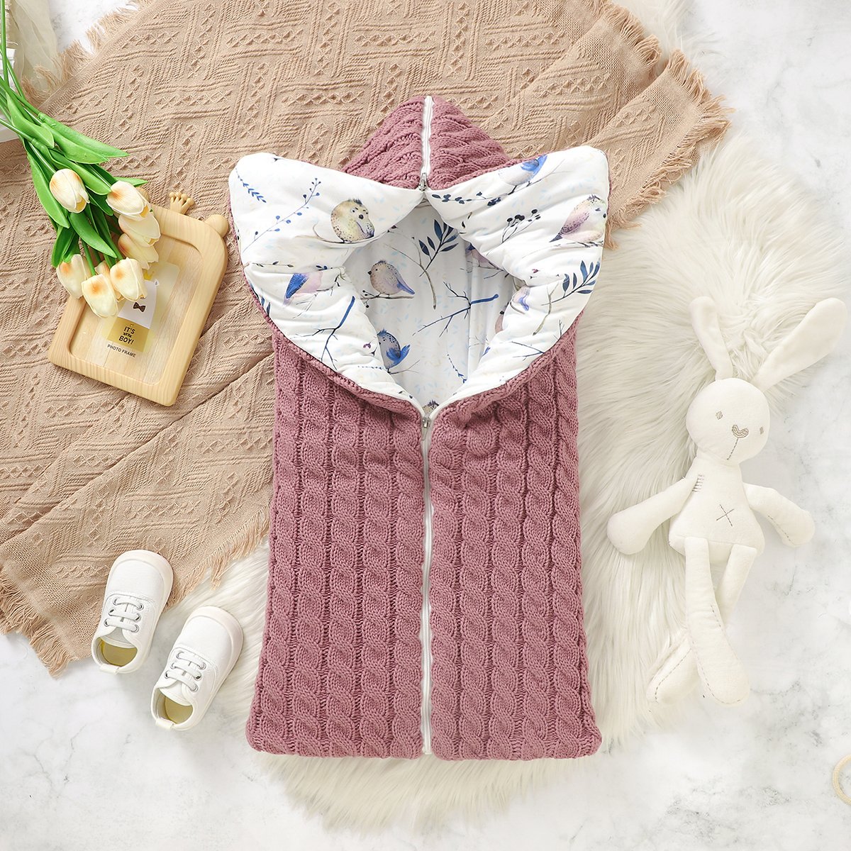 Home Prefer Reversible Baby Blanket &ndash; Soft, Warm & Safe Blanket for Newborns, Strollers & Cribs | Unisex Infant Essential