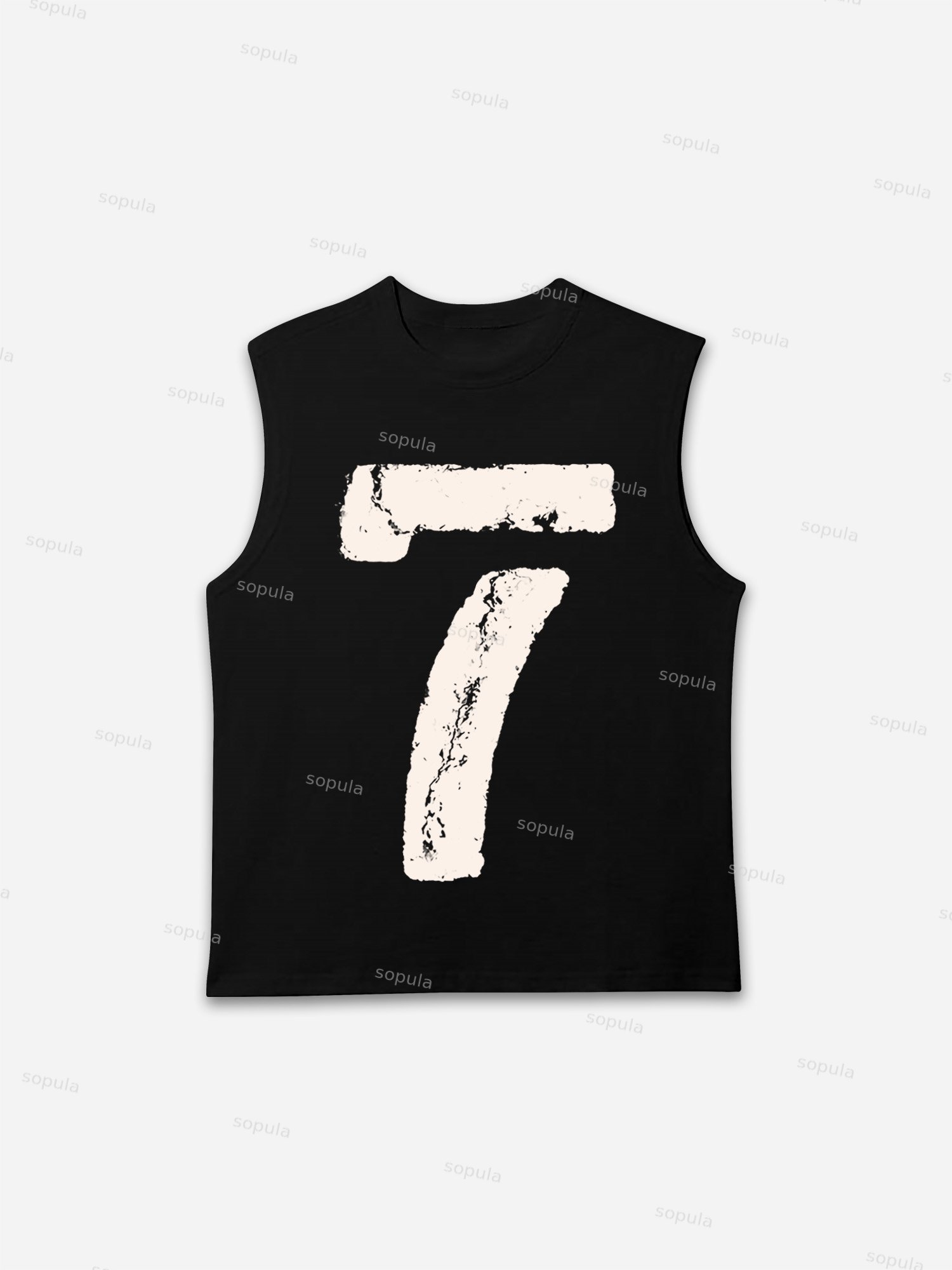 Sopula Vintage Aged No. 7 Graphic Tank Top