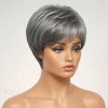 Glueless Short Salt & Pepper Pixie Cut Wig