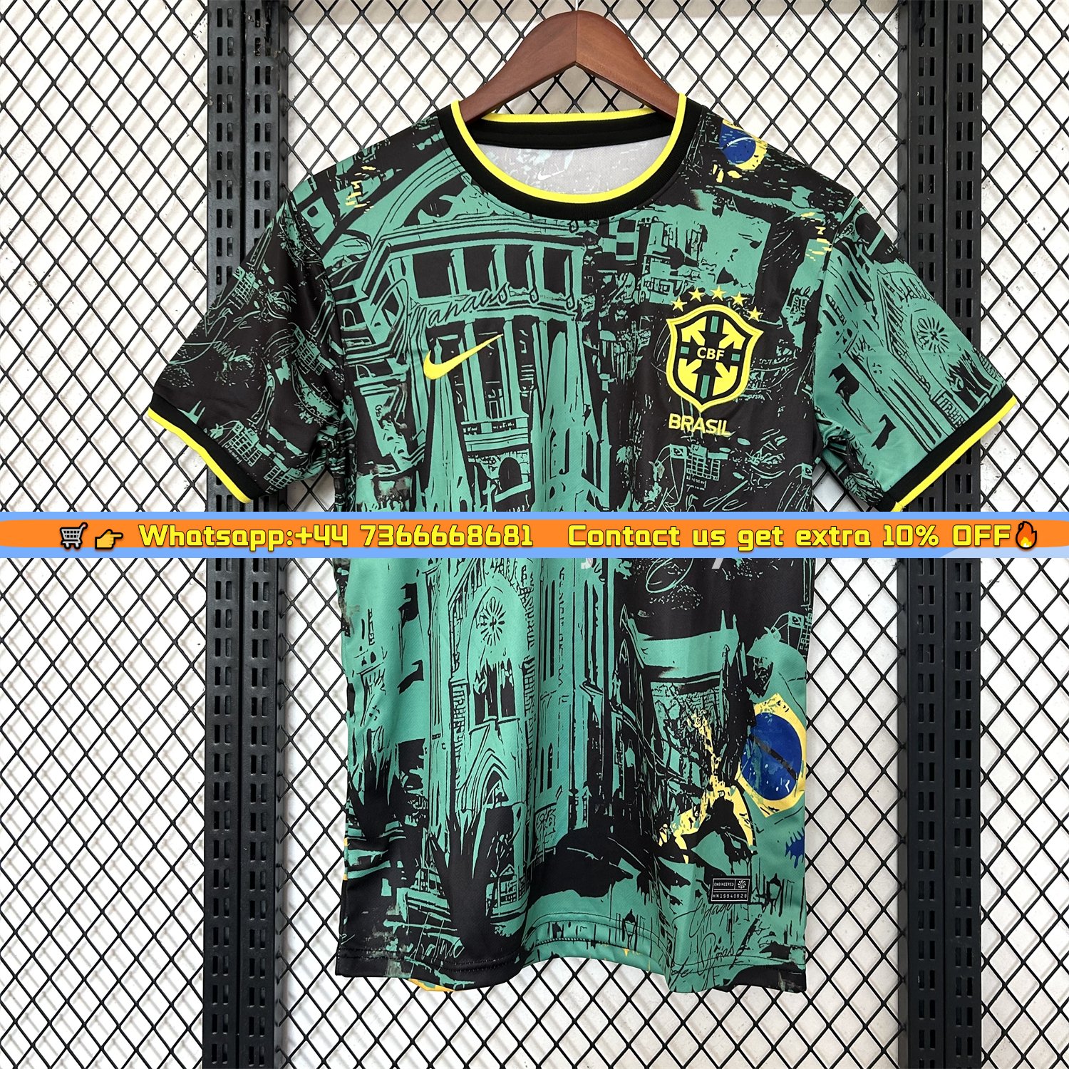 Brazil 2024 Black and Green Church Jersey - Fans Version
