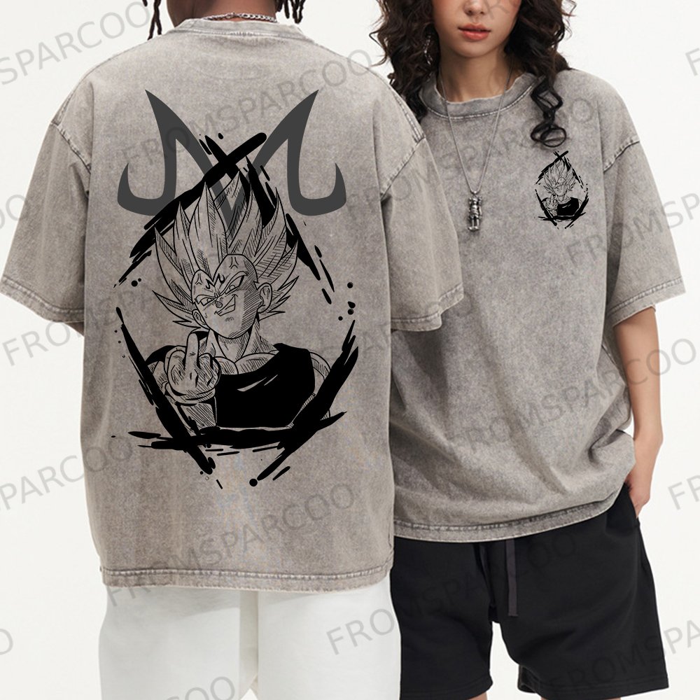 Vintage Batik Dragon Ball Anime Vegeta Print T-Shirt