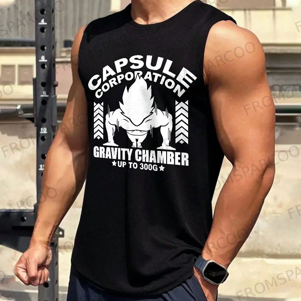 Men's Casual Anime Printed Fitness Tank Top
